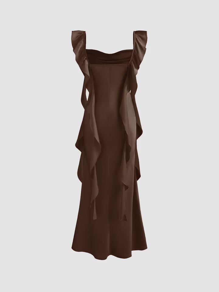 SANEPI Women Ruffled Brown Dress